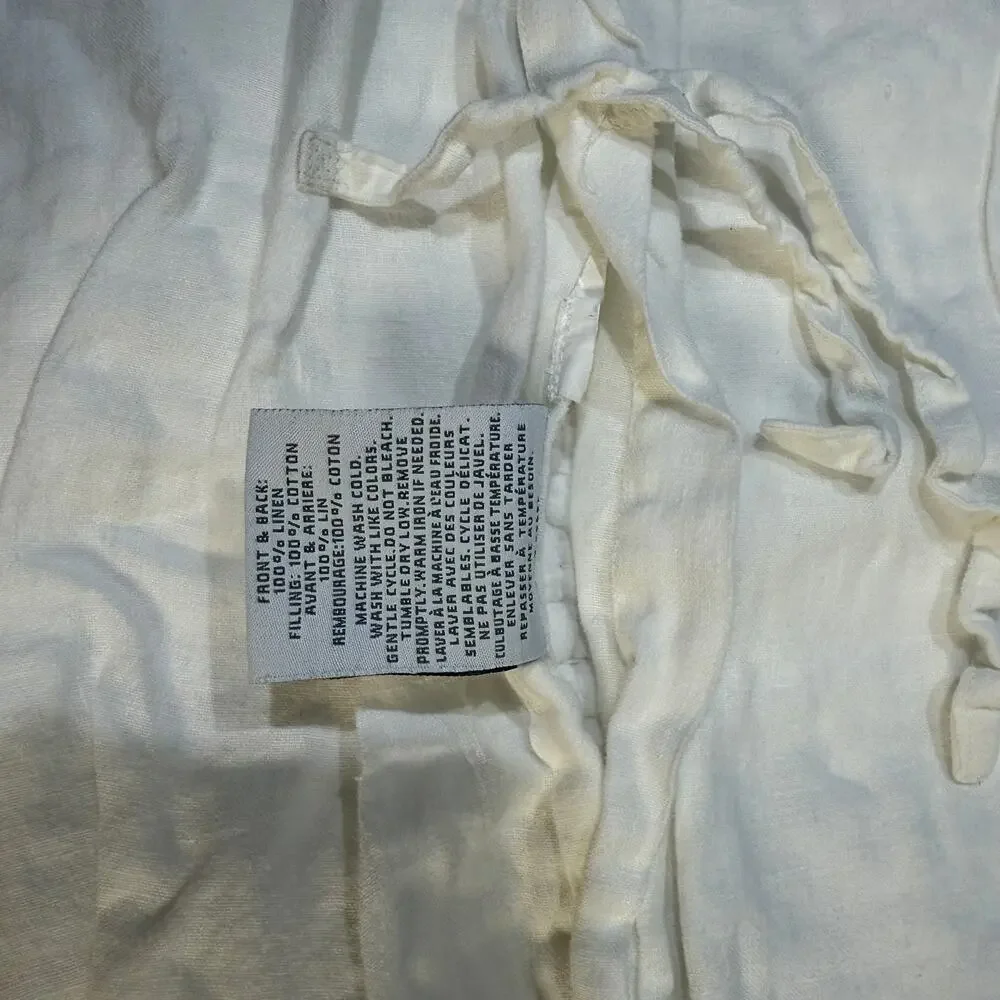Restoration Hardware Pillow Sham LOT OF 2 Linen Quilted Rectangular King W4-30